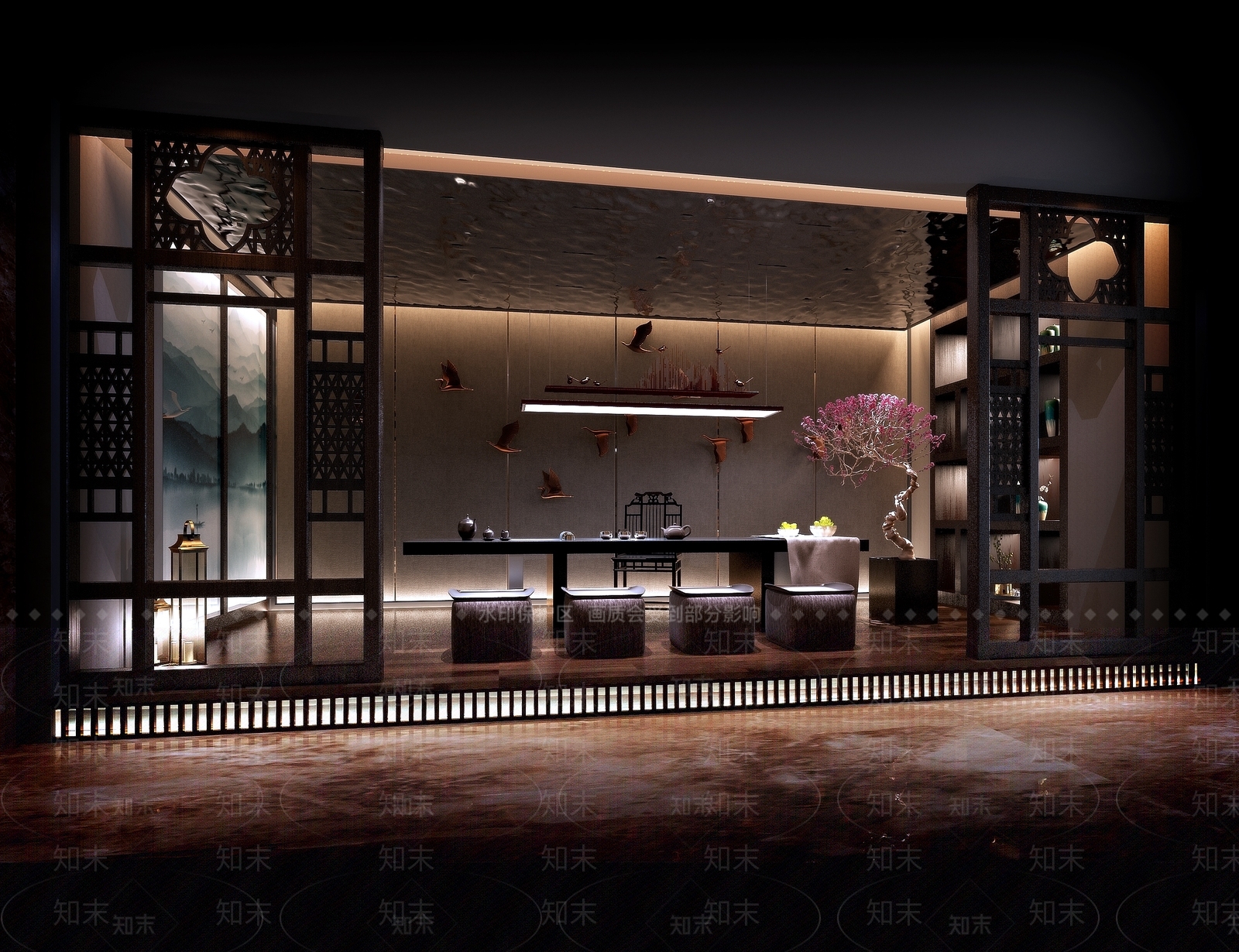 新中式足浴会所休息区3D模型下载【ID:794627164】