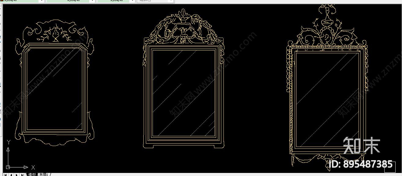 欧式镜子施工图下载【ID:895487385】