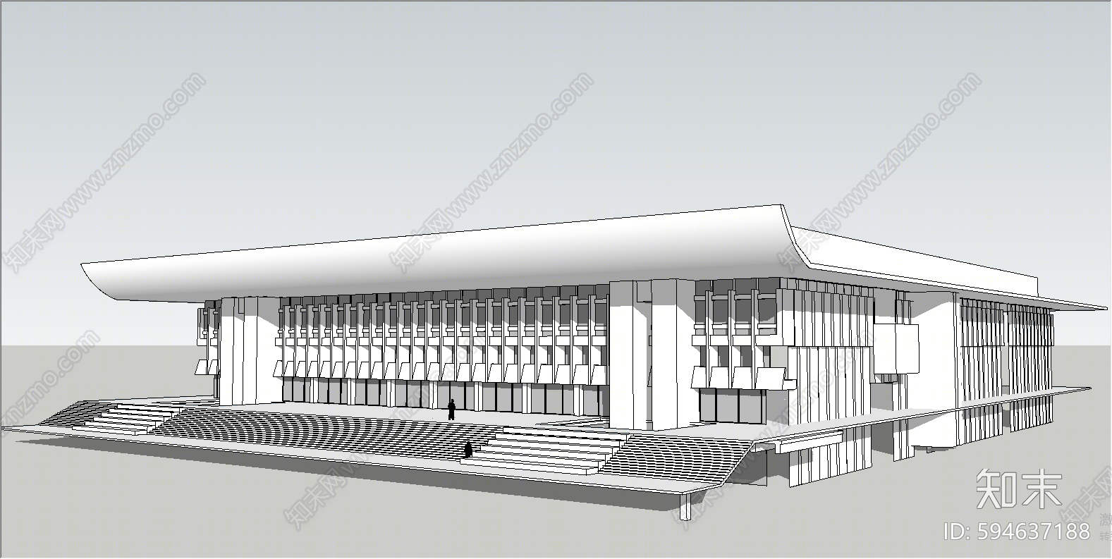 现代文化场馆SU模型下载【ID:594637188】