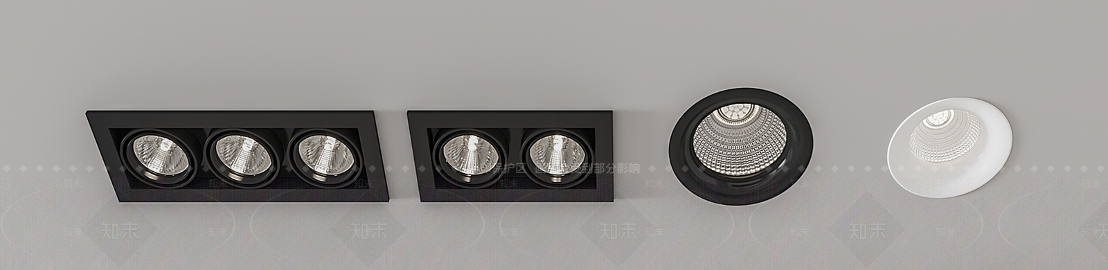 现代筒灯射灯3D模型下载【ID:694644610】