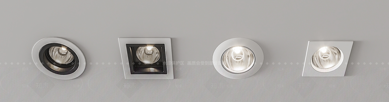 现代筒灯射灯3D模型下载【ID:694644656】