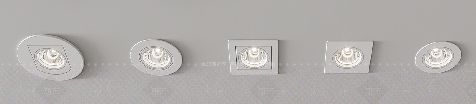 现代筒灯射灯3D模型下载【ID:694644682】