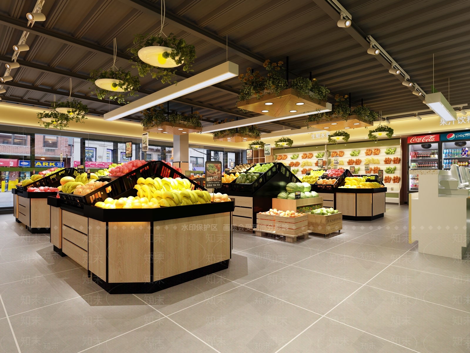 工业风水果店3D模型下载【ID:694646369】
