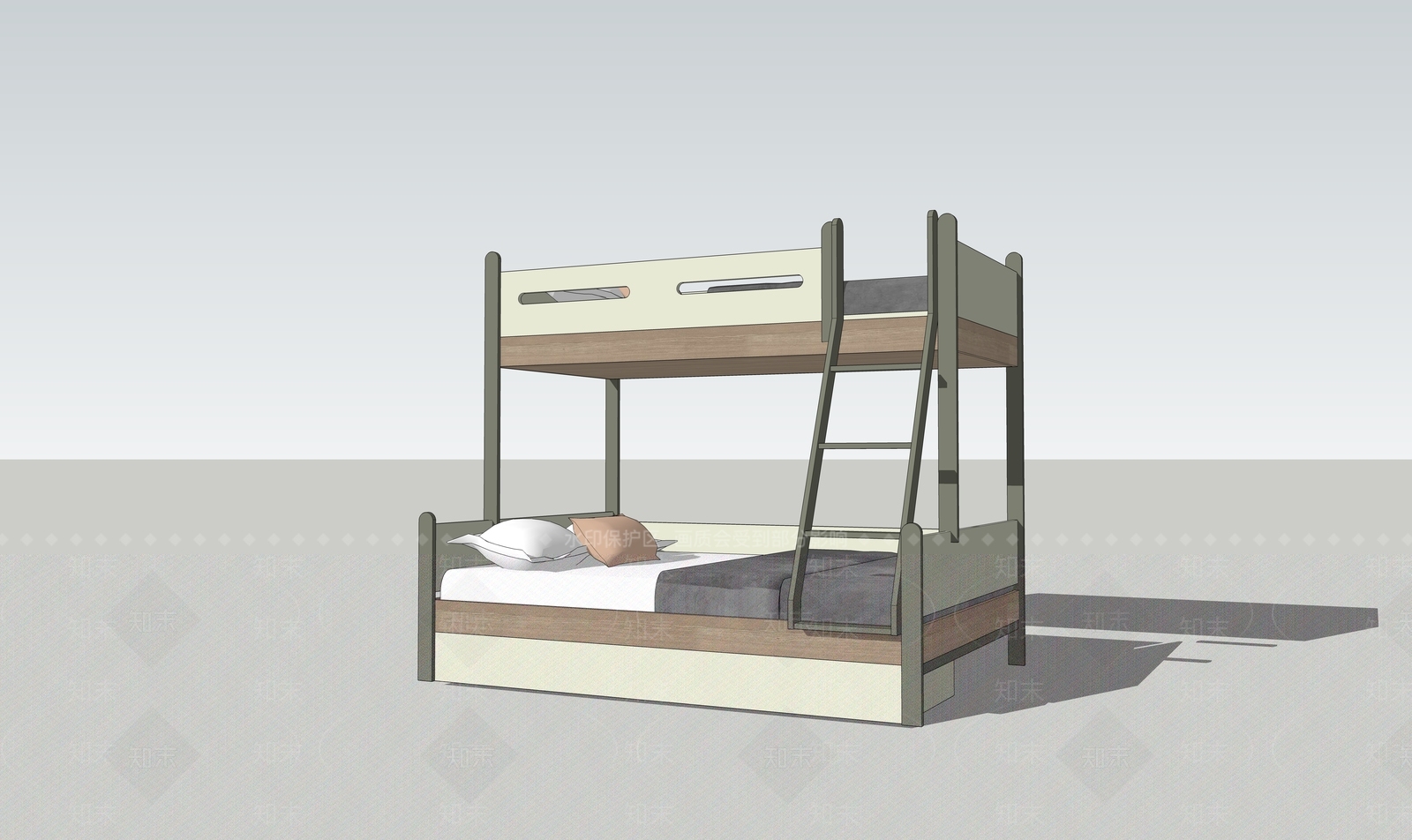 现代双层床SU模型下载【ID:594673482】