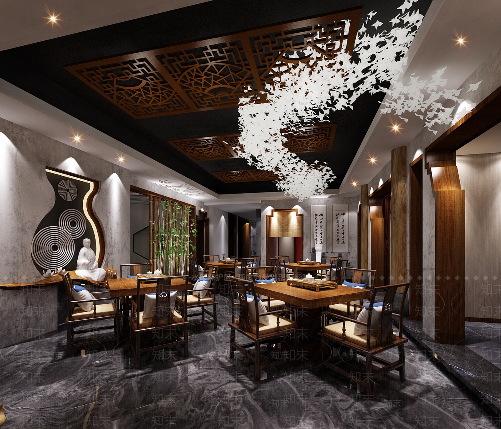 中式茶馆SU模型下载【ID:994674358】
