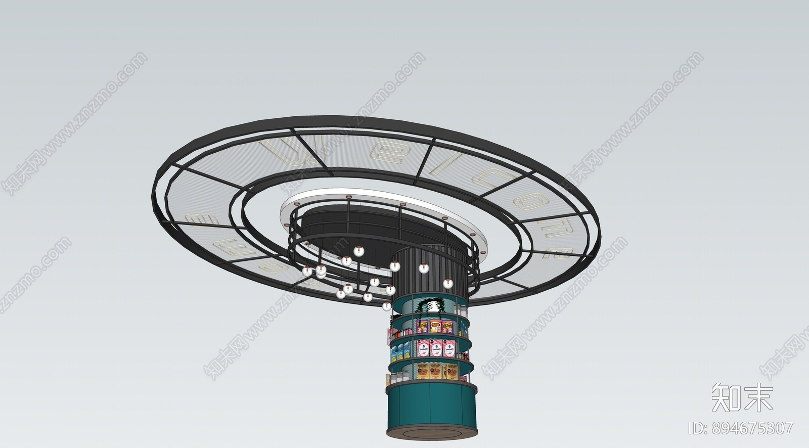 现代超市货架SU模型下载【ID:894675307】