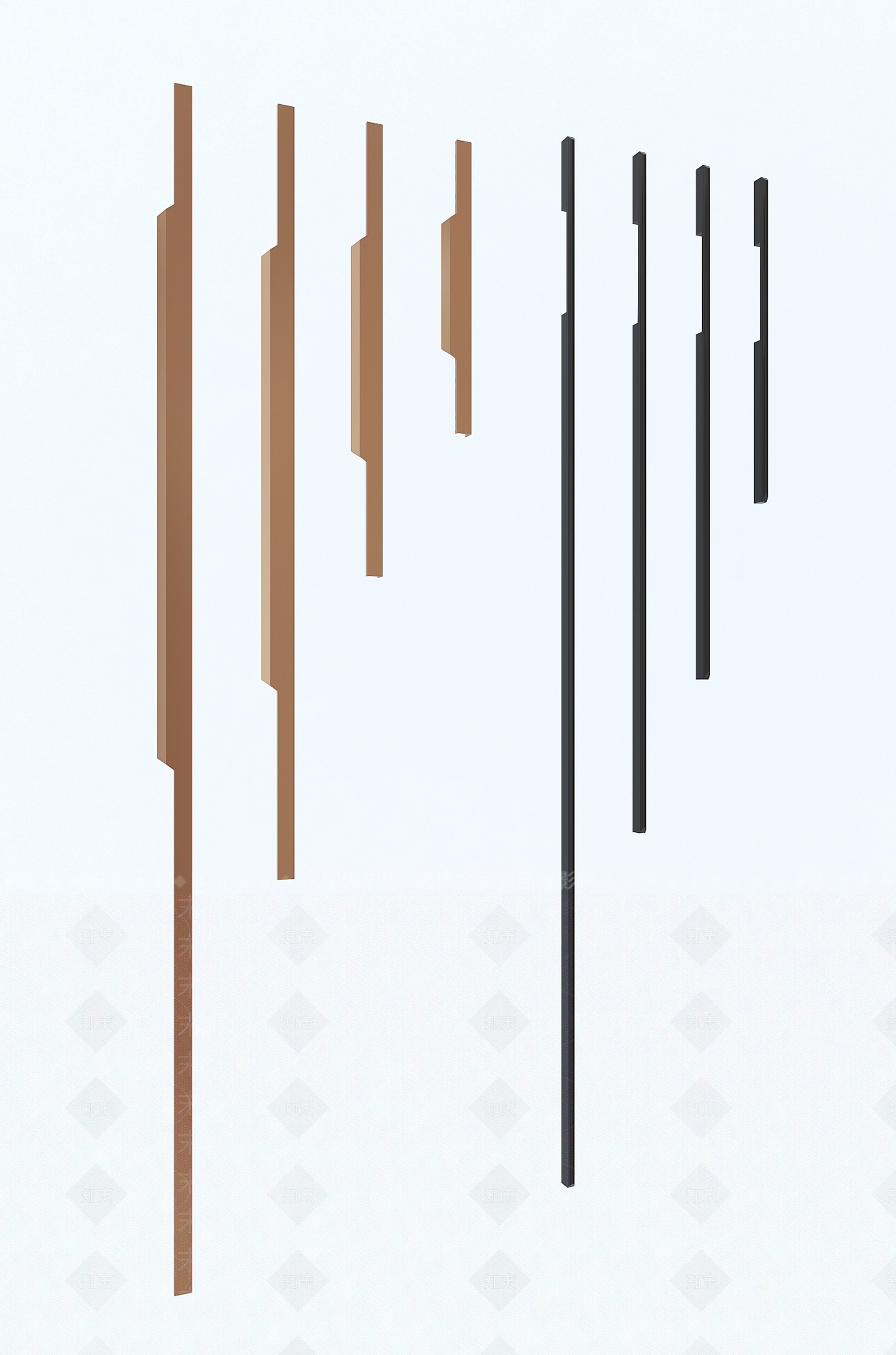 现代衣柜门把手3D模型下载【ID:194697355】