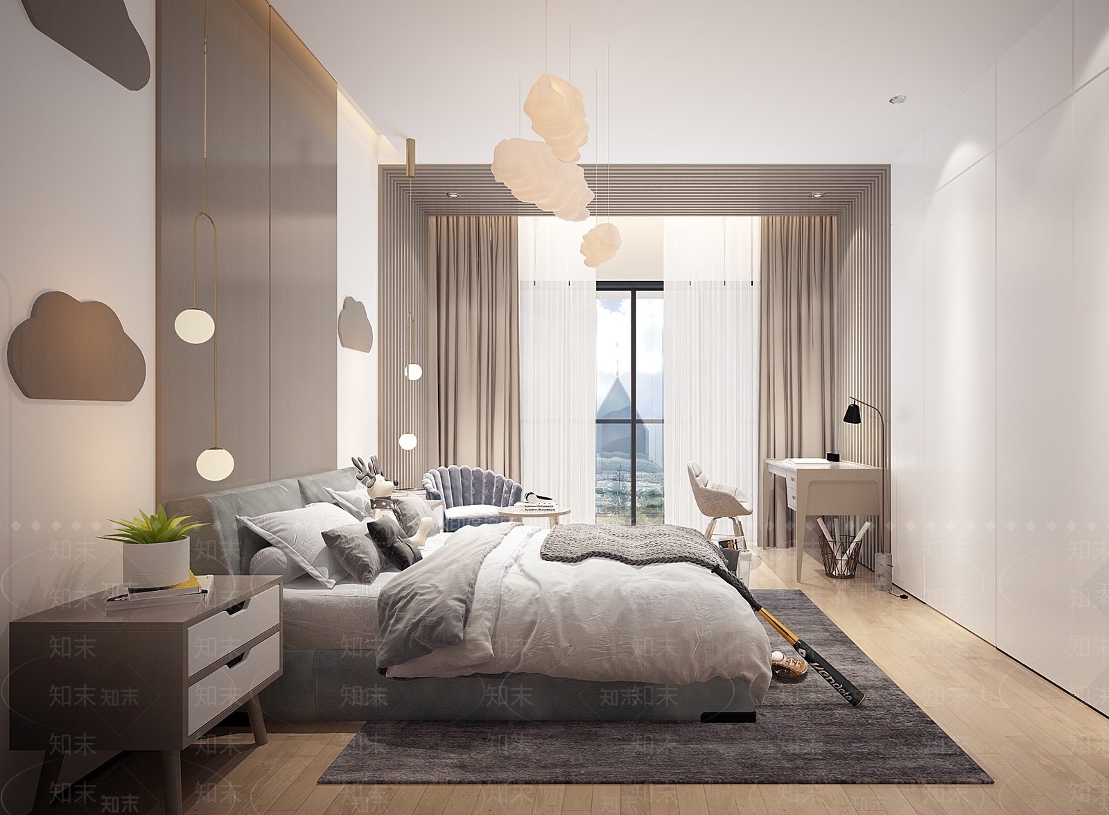 现代儿童房SU模型下载【ID:894702864】
