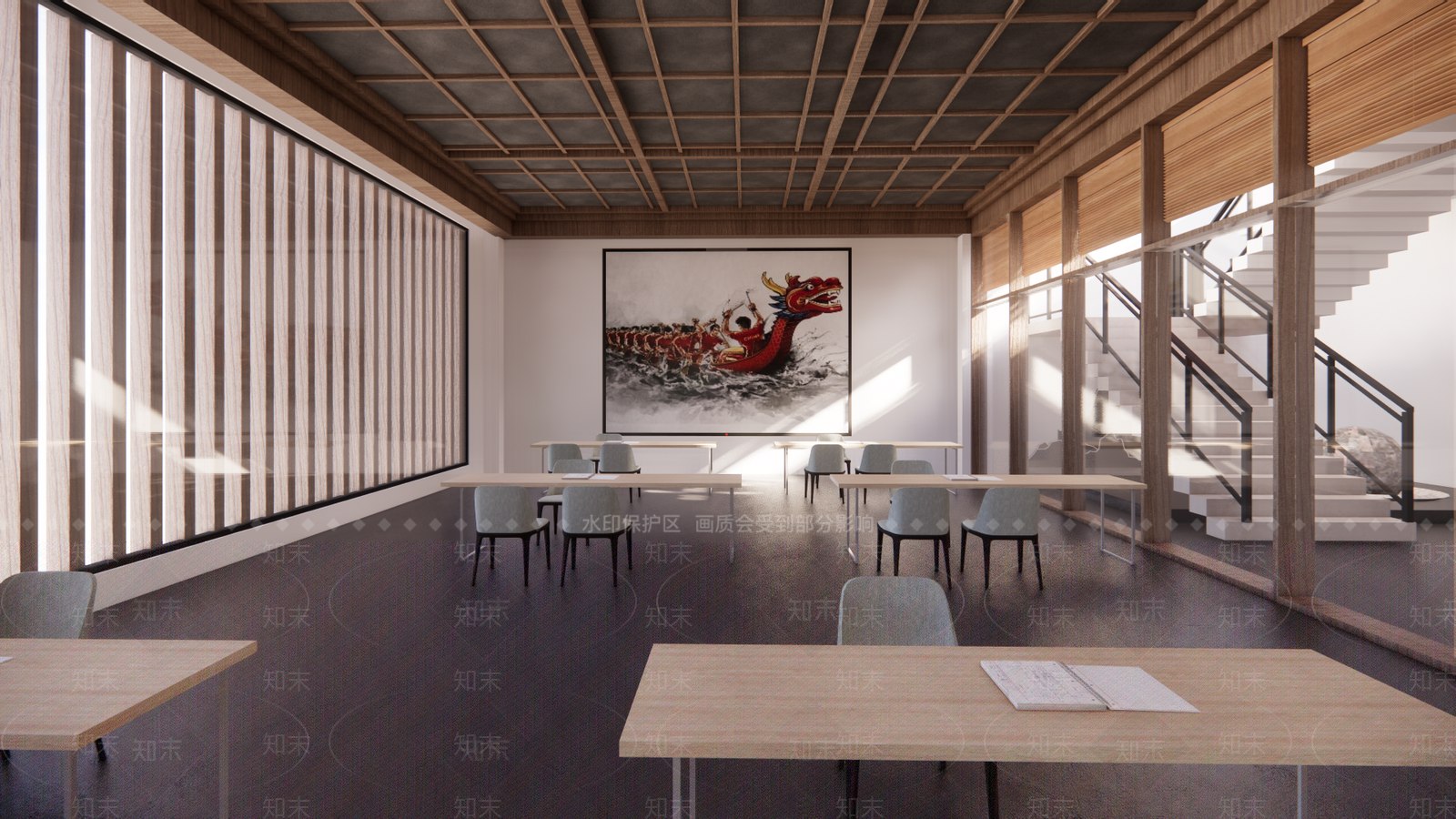 新中式休息区SU模型下载【ID:894893513】