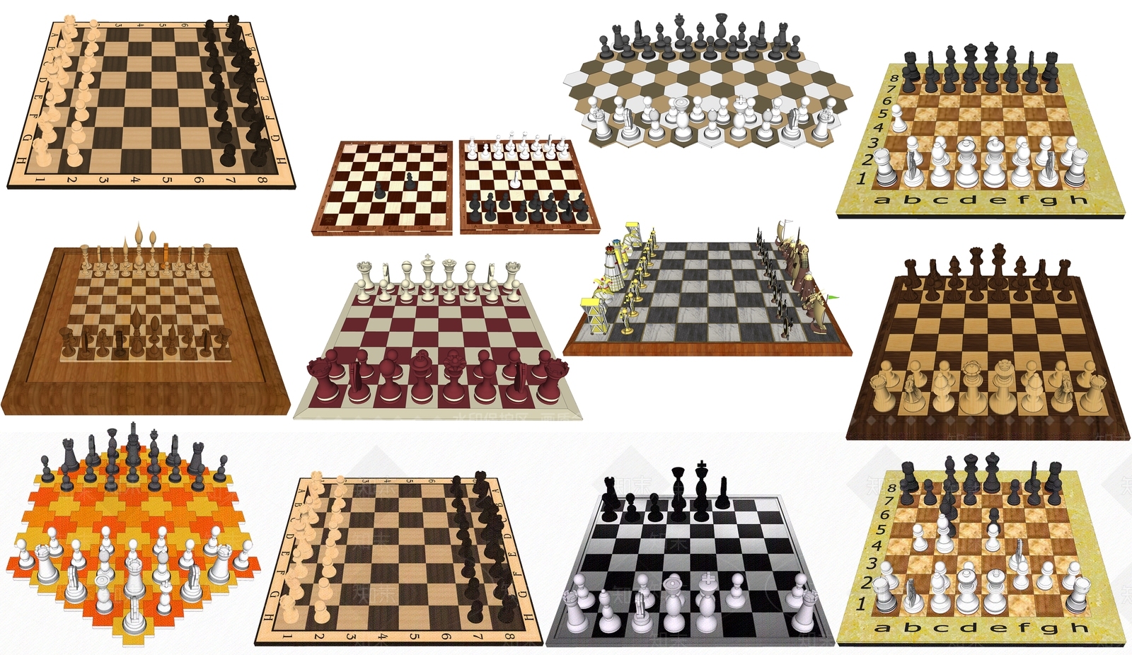 现代国际象棋SU模型下载【ID:194734432】