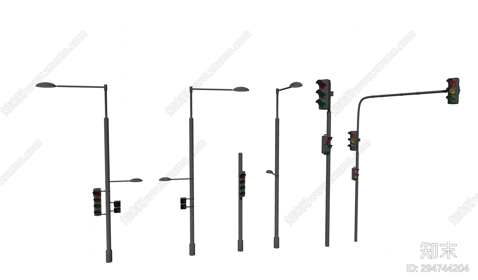 现代交通信号灯SU模型下载【ID:294744204】