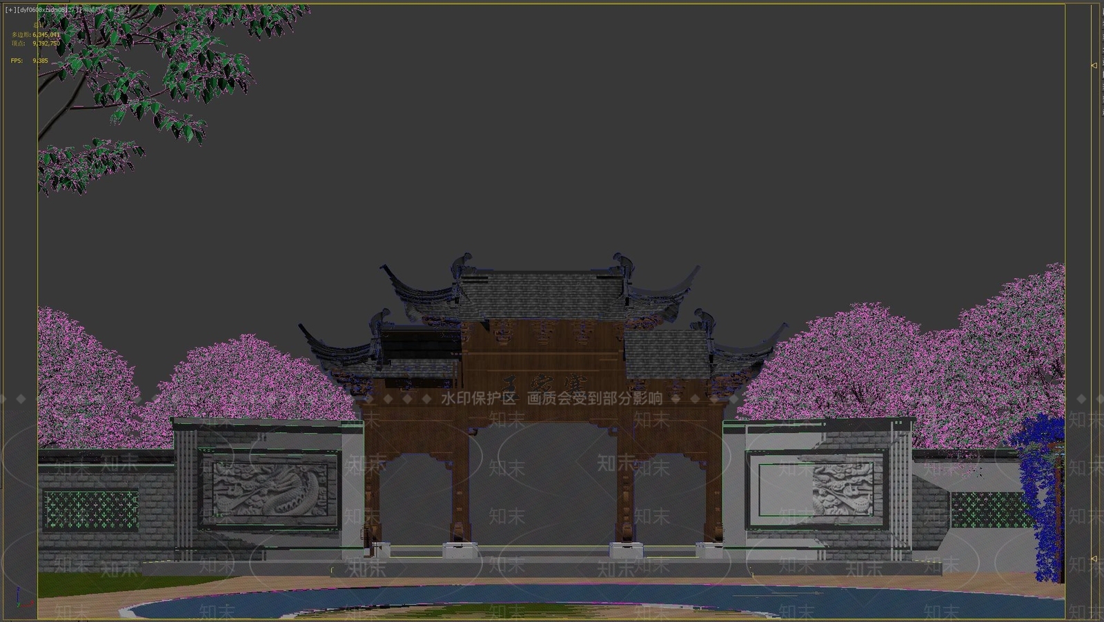中式牌楼牌坊3D模型下载【ID:994745879】