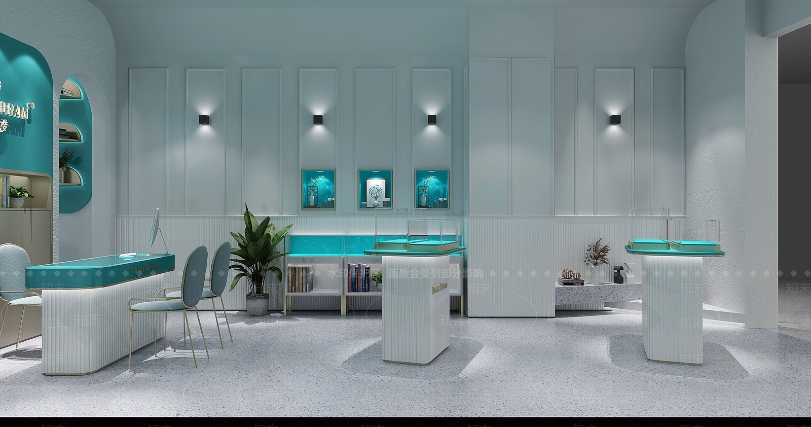 现代珠宝店面3D模型下载【ID:597734813】