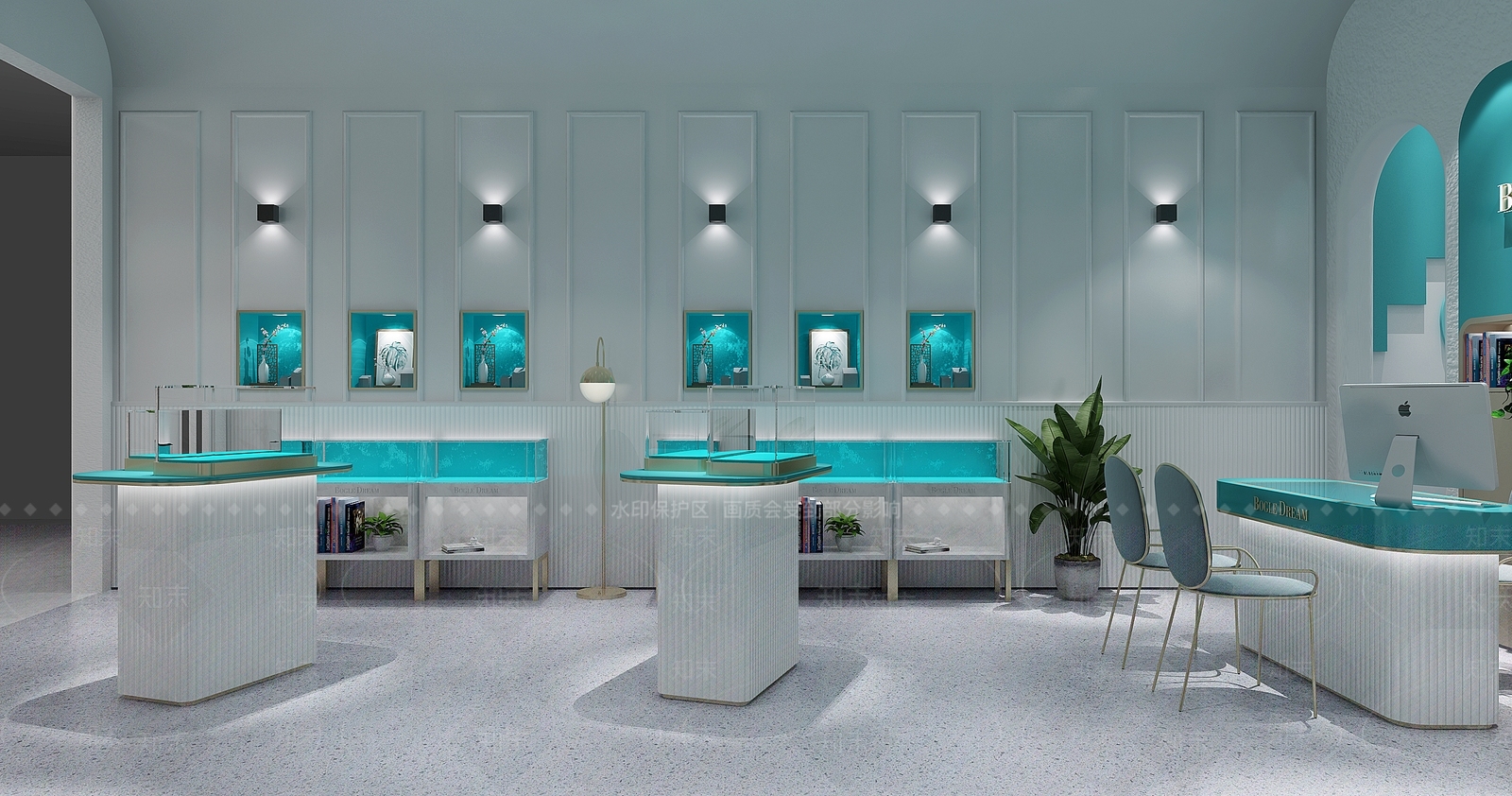 现代珠宝店面3D模型下载【ID:597734813】