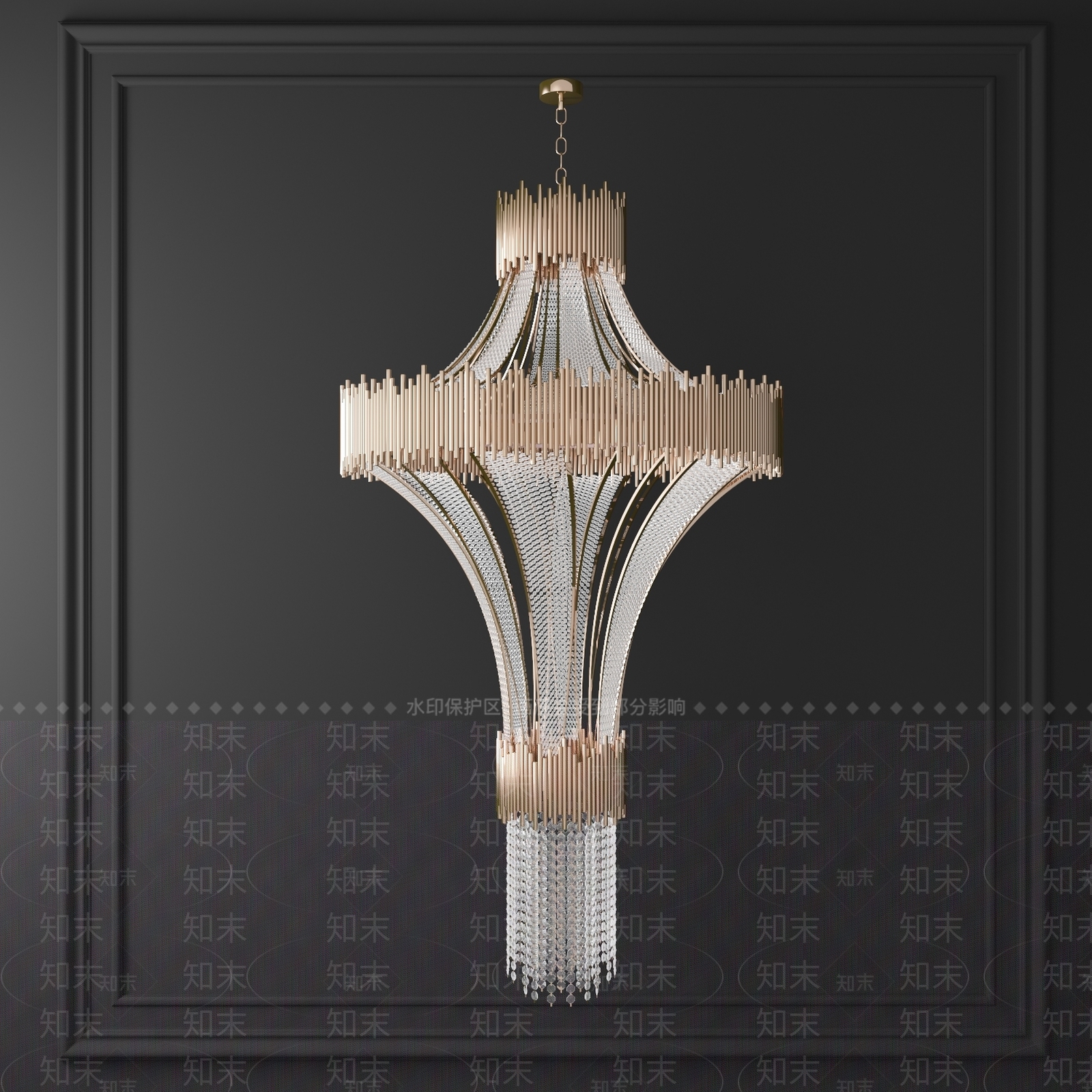 欧式古典吊灯3D模型下载【ID:594754894】