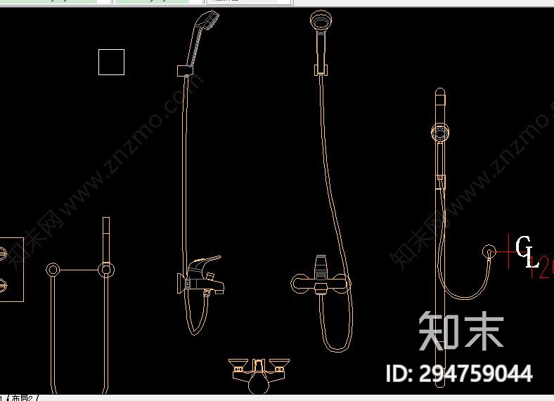 花洒cad施工图下载【ID:294759044】