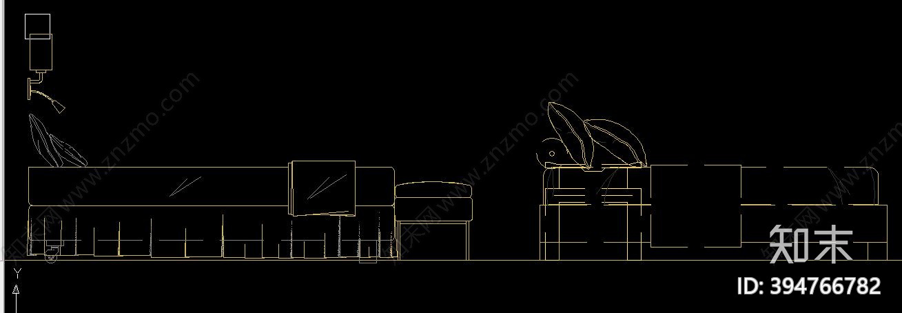 双人床cad施工图下载【ID:394766782】
