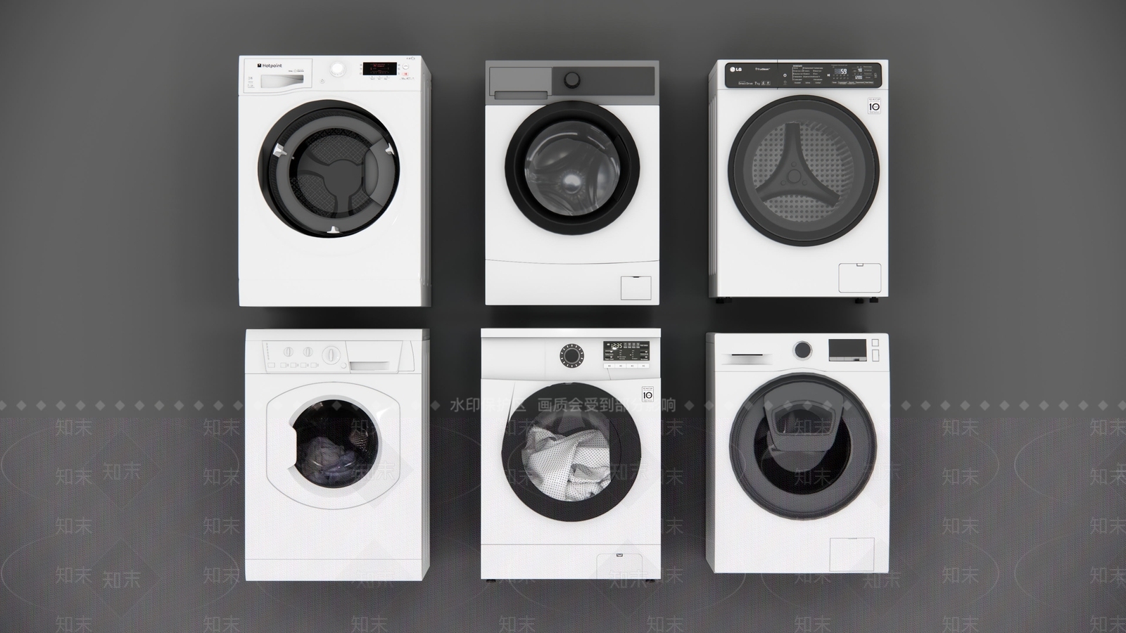 现代洗衣机SU模型下载【ID:794779129】