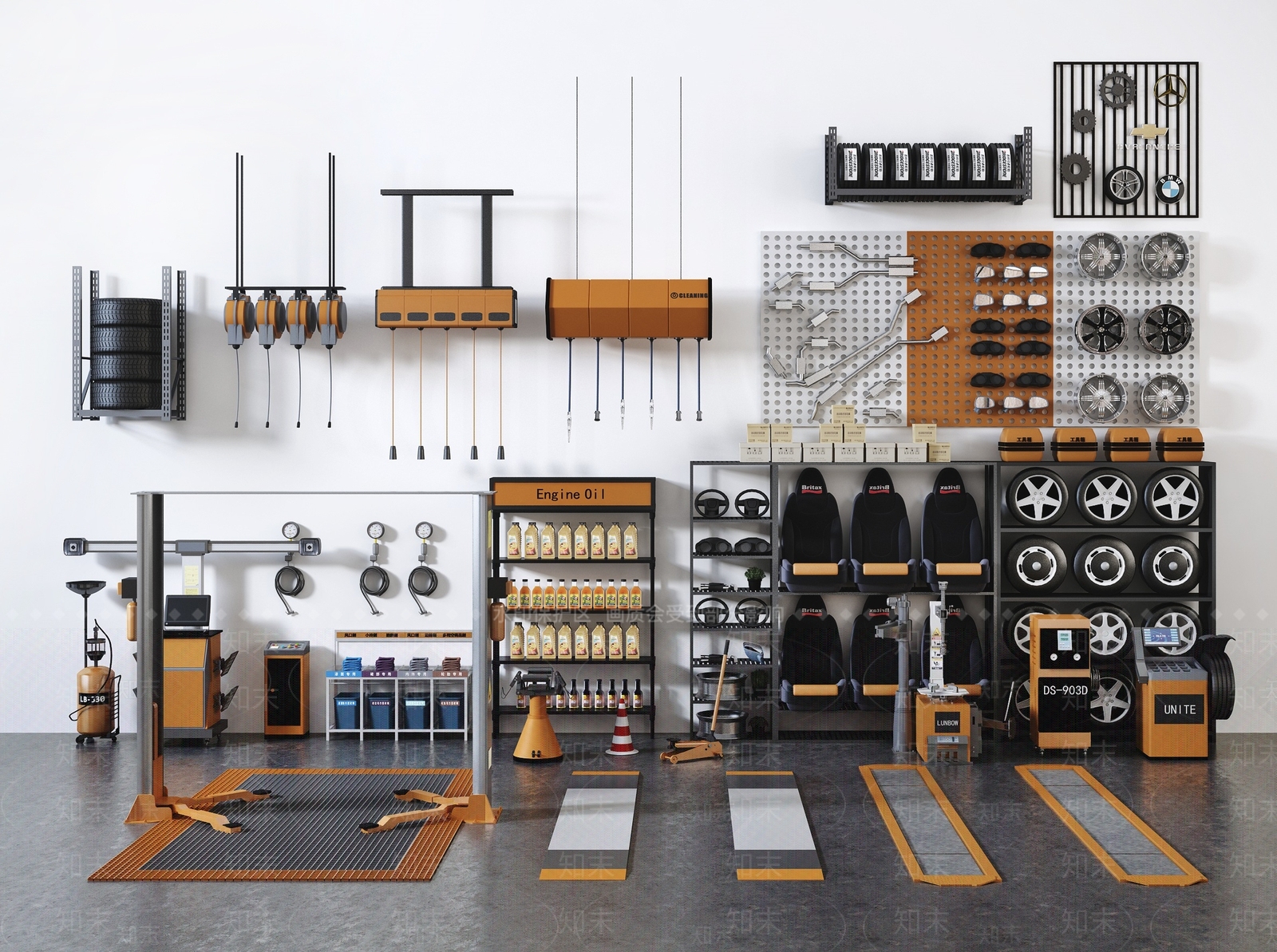 现代汽车洗车维修工具设备3D模型下载【ID:894798549】