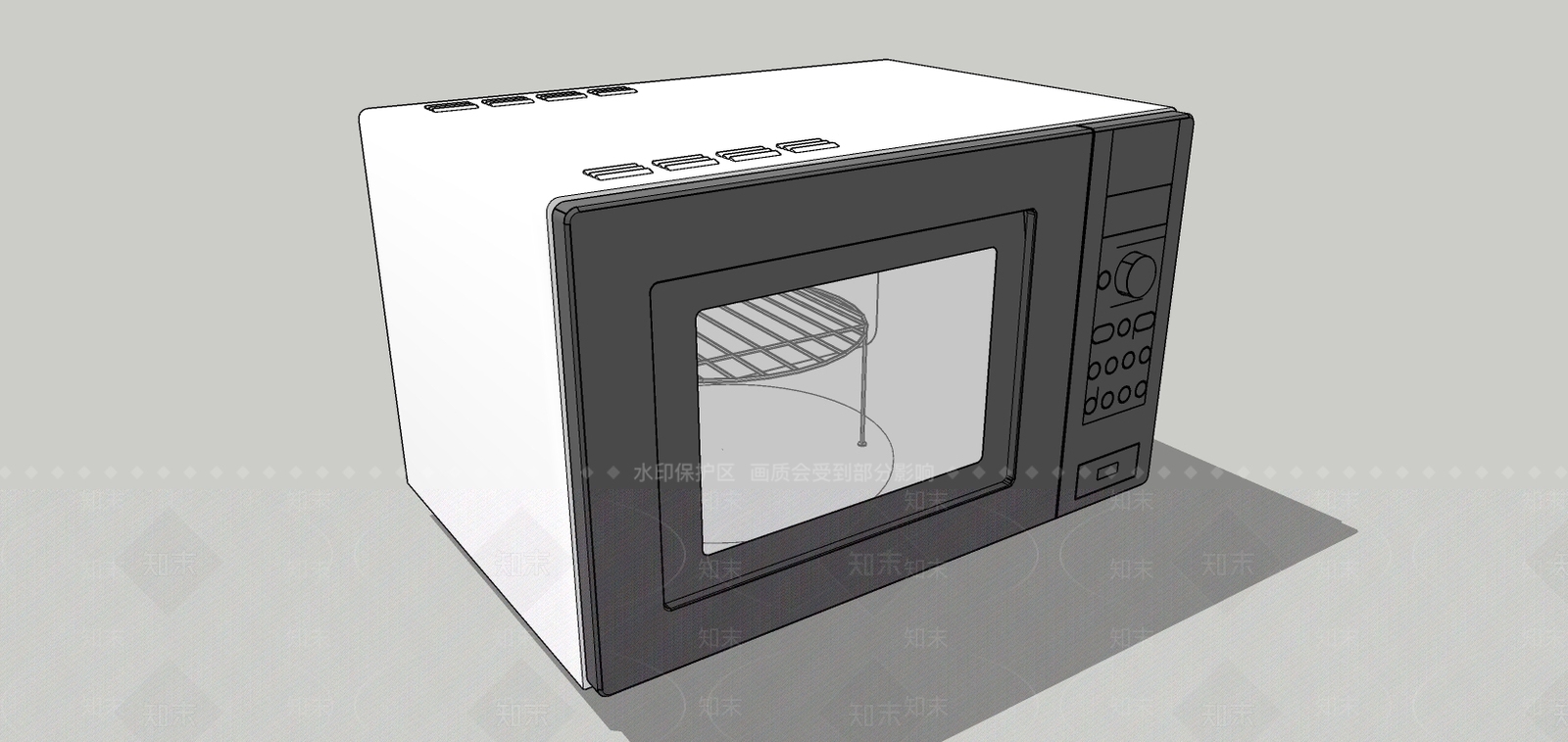 现代微波炉SU模型下载【ID:994804682】
