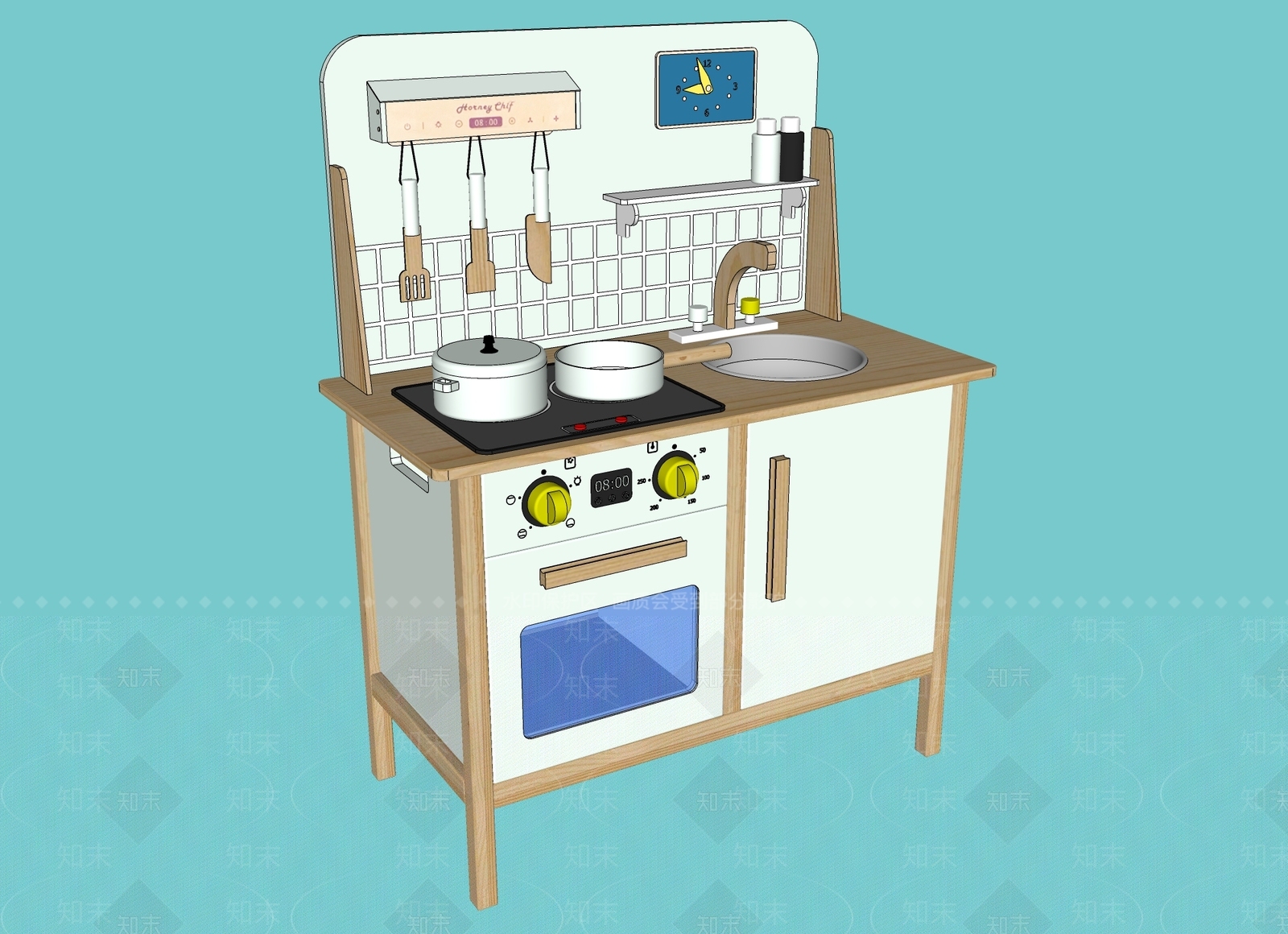 现代灶台SU模型草图