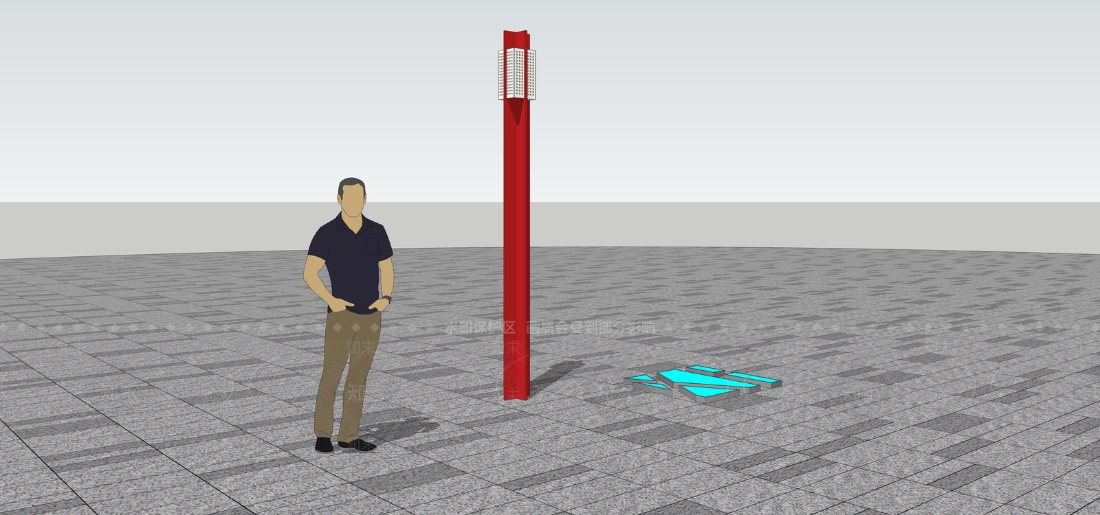 现代景观灯SU模型下载【ID:394816617】