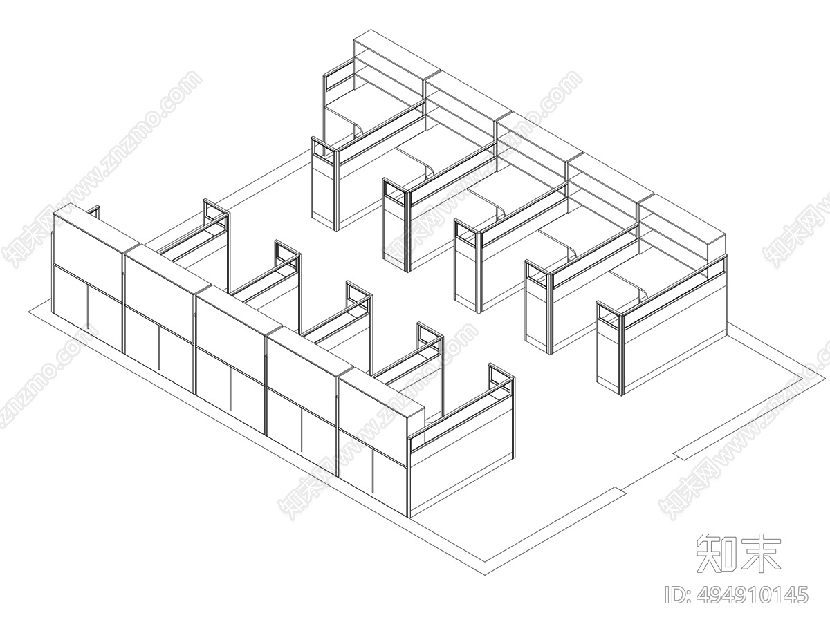 办公室cad施工图下载【ID:494910145】