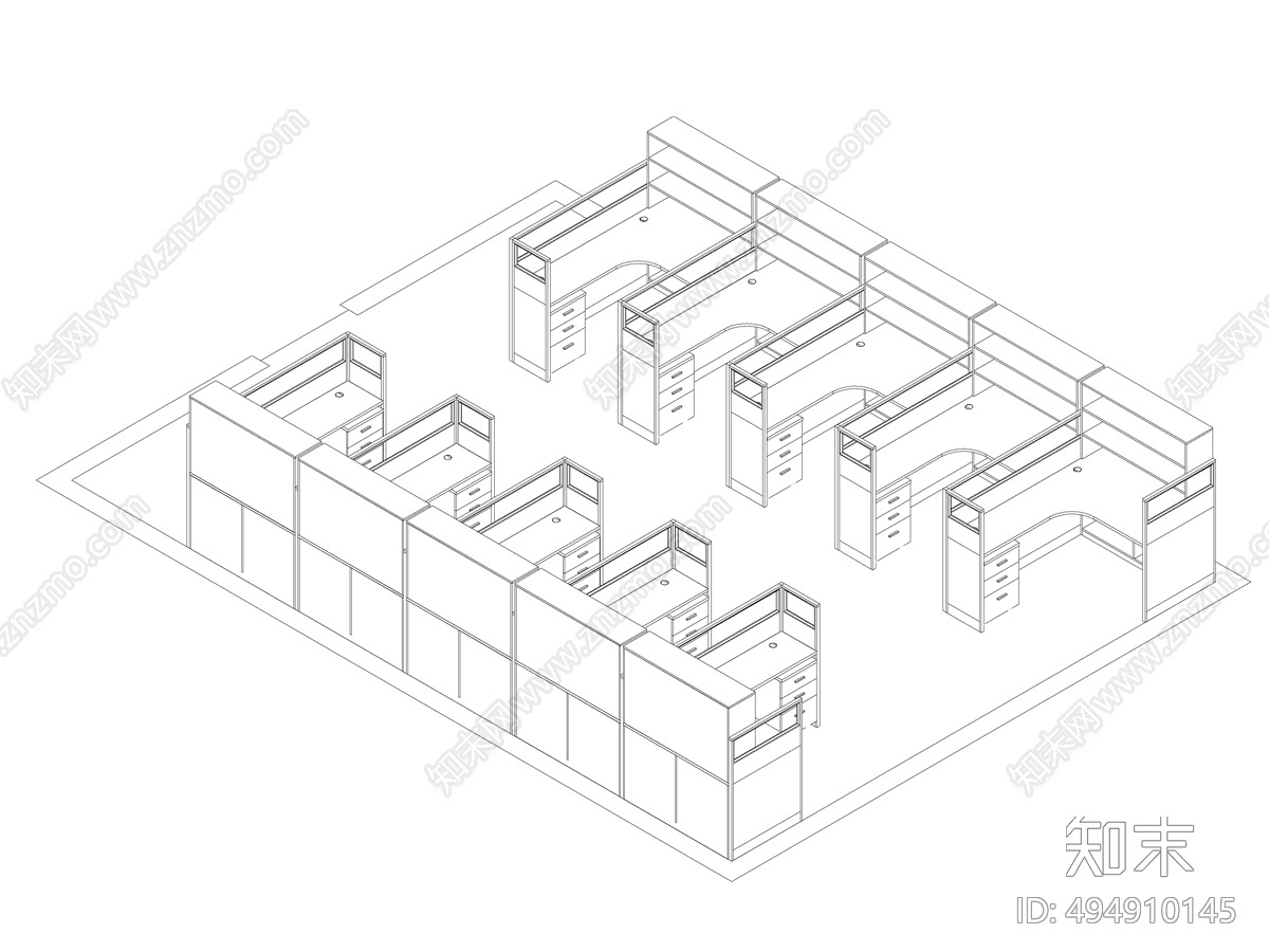 办公室cad施工图下载【ID:494910145】