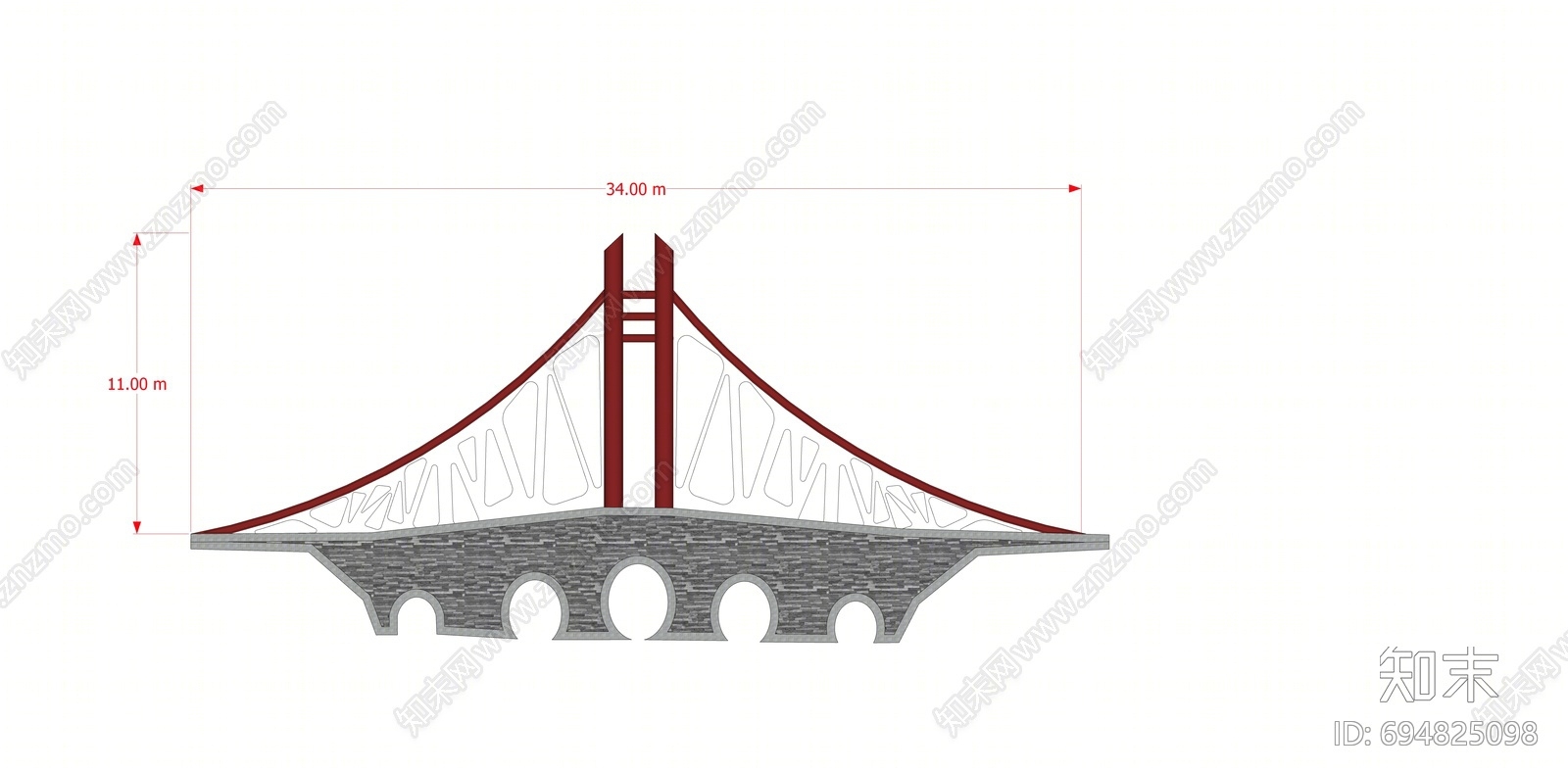 现代景观桥SU模型下载【ID:694825098】