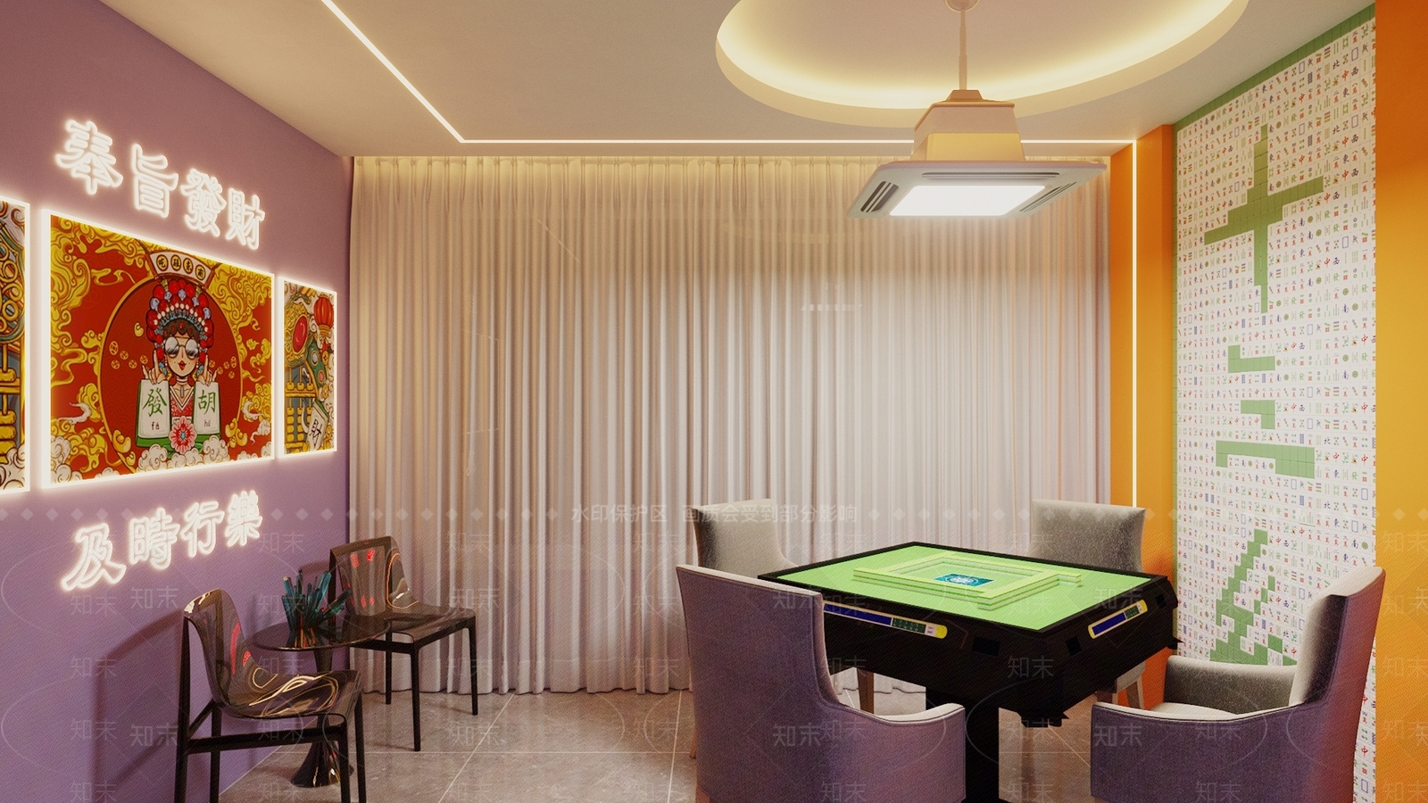 现代网红麻将馆3D模型下载【ID:994835909】