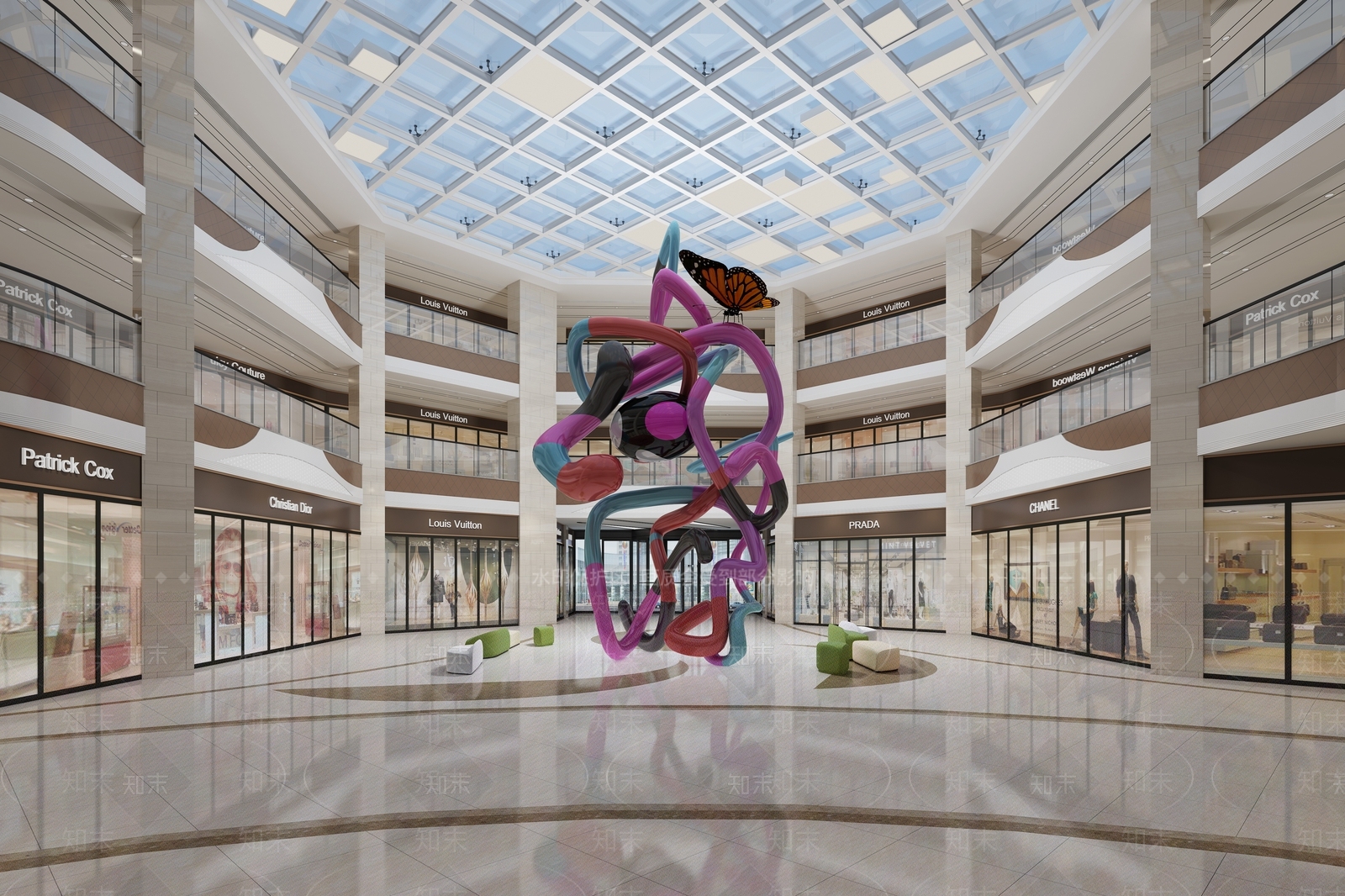 现代商场中庭3D模型下载【ID:294849903】