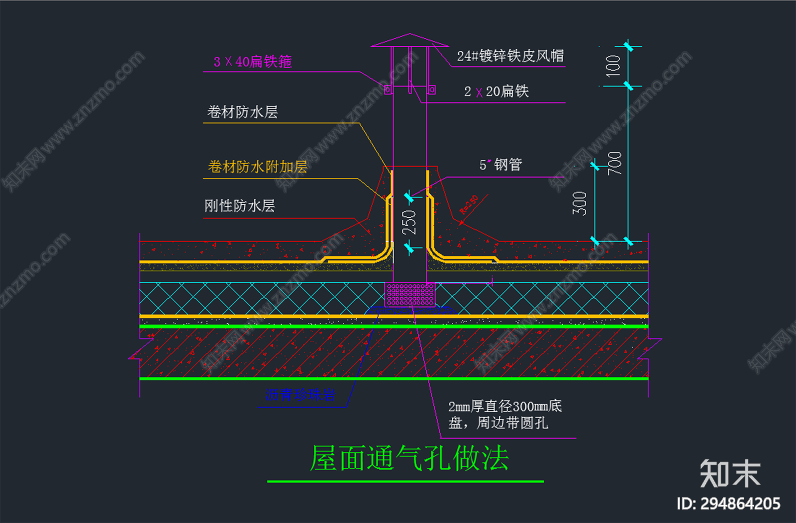 平屋面保温施工图下载【ID:294864205】