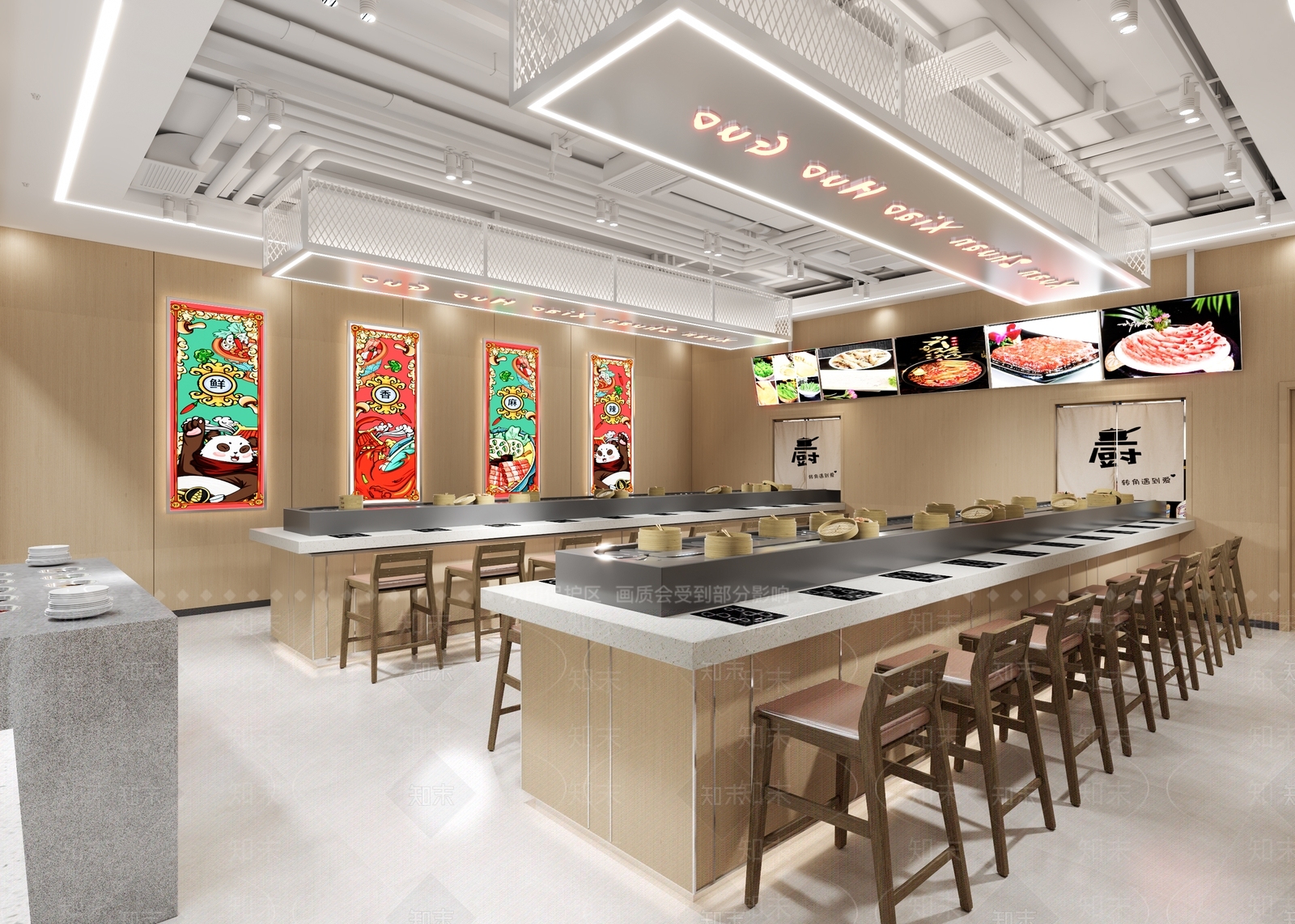 现代旋转小火锅3D模型下载【ID:394867252】