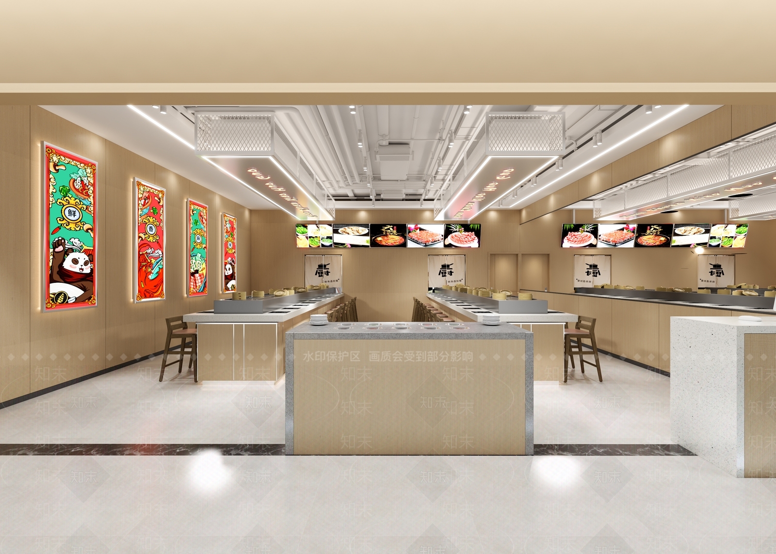 现代旋转小火锅3D模型下载【ID:394867252】