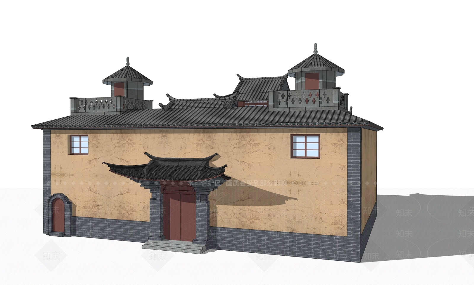 中式四合院SU模型下载【ID:394868212】