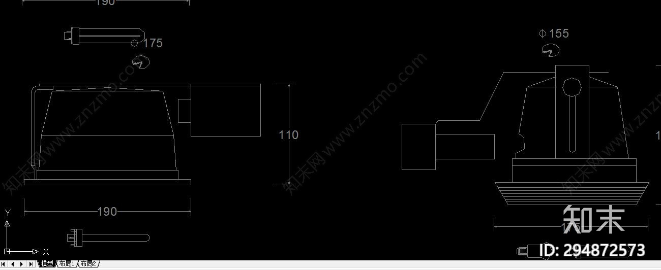 筒灯cad施工图下载【ID:294872573】