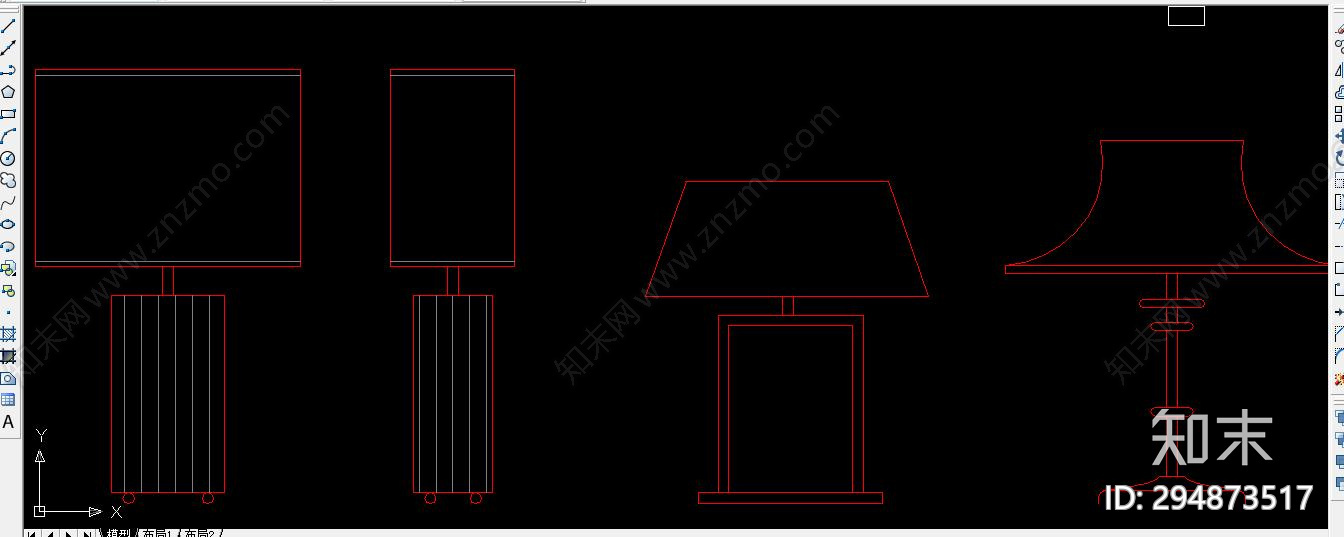 现代台灯cad施工图下载【ID:294873517】