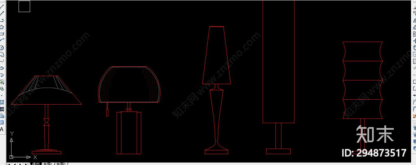 现代台灯cad施工图下载【ID:294873517】