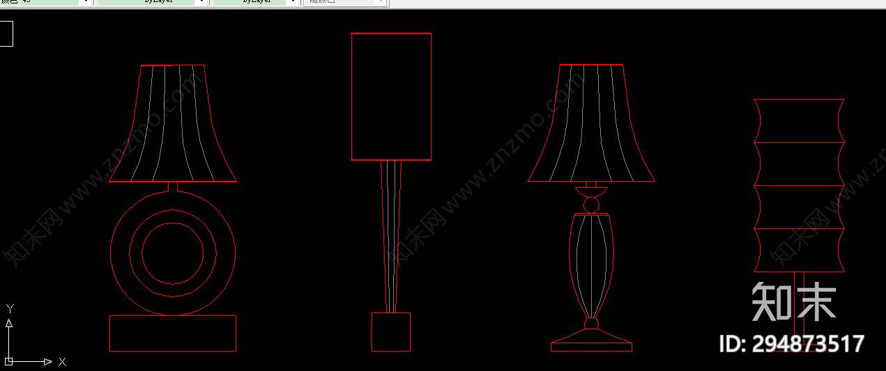 现代台灯cad施工图下载【ID:294873517】