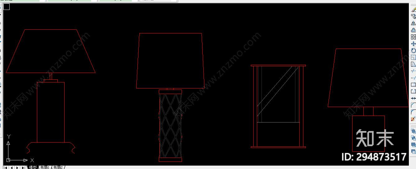 现代台灯cad施工图下载【ID:294873517】