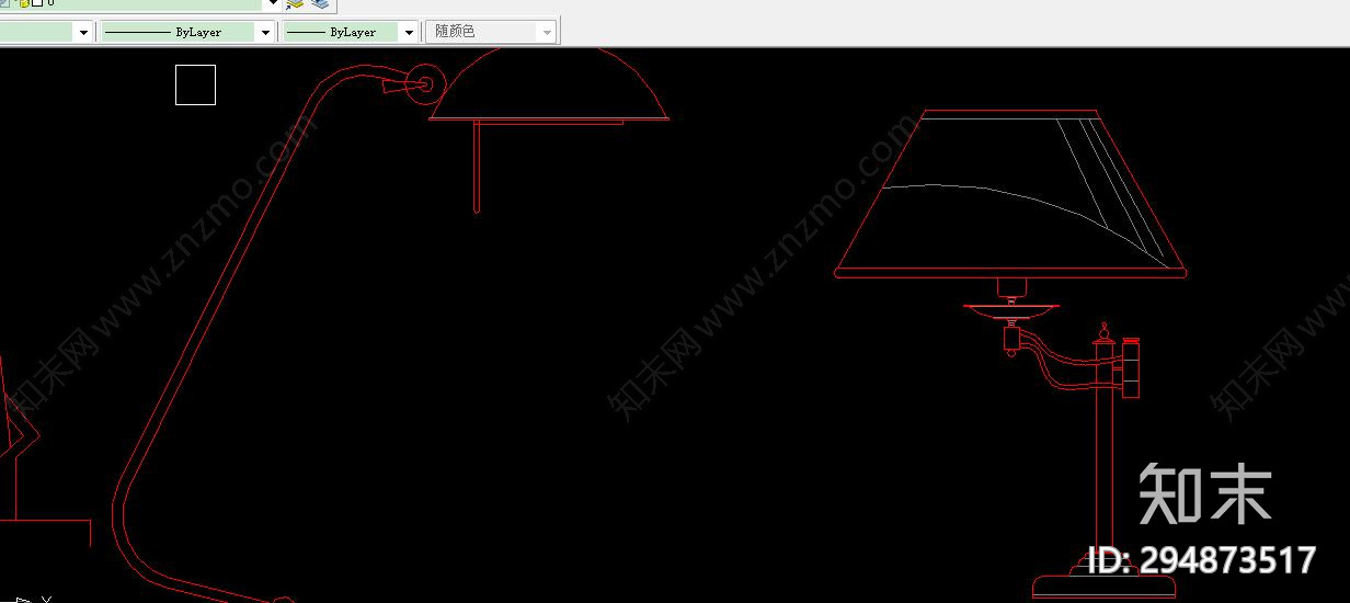 现代台灯cad施工图下载【ID:294873517】