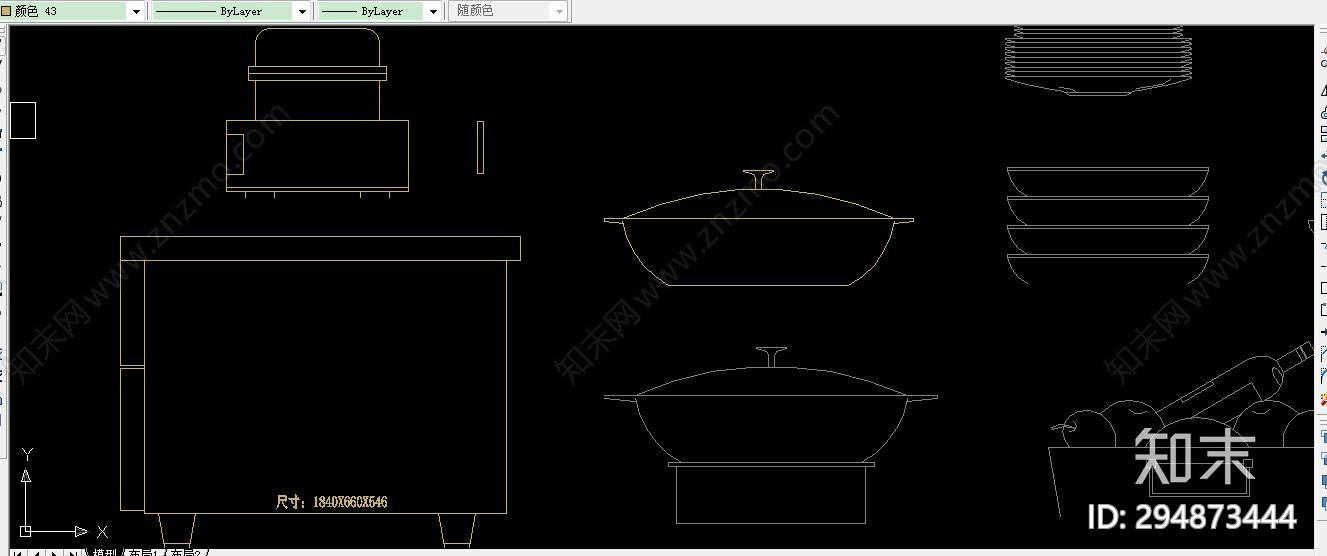 厨房用具cad施工图下载【ID:294873444】