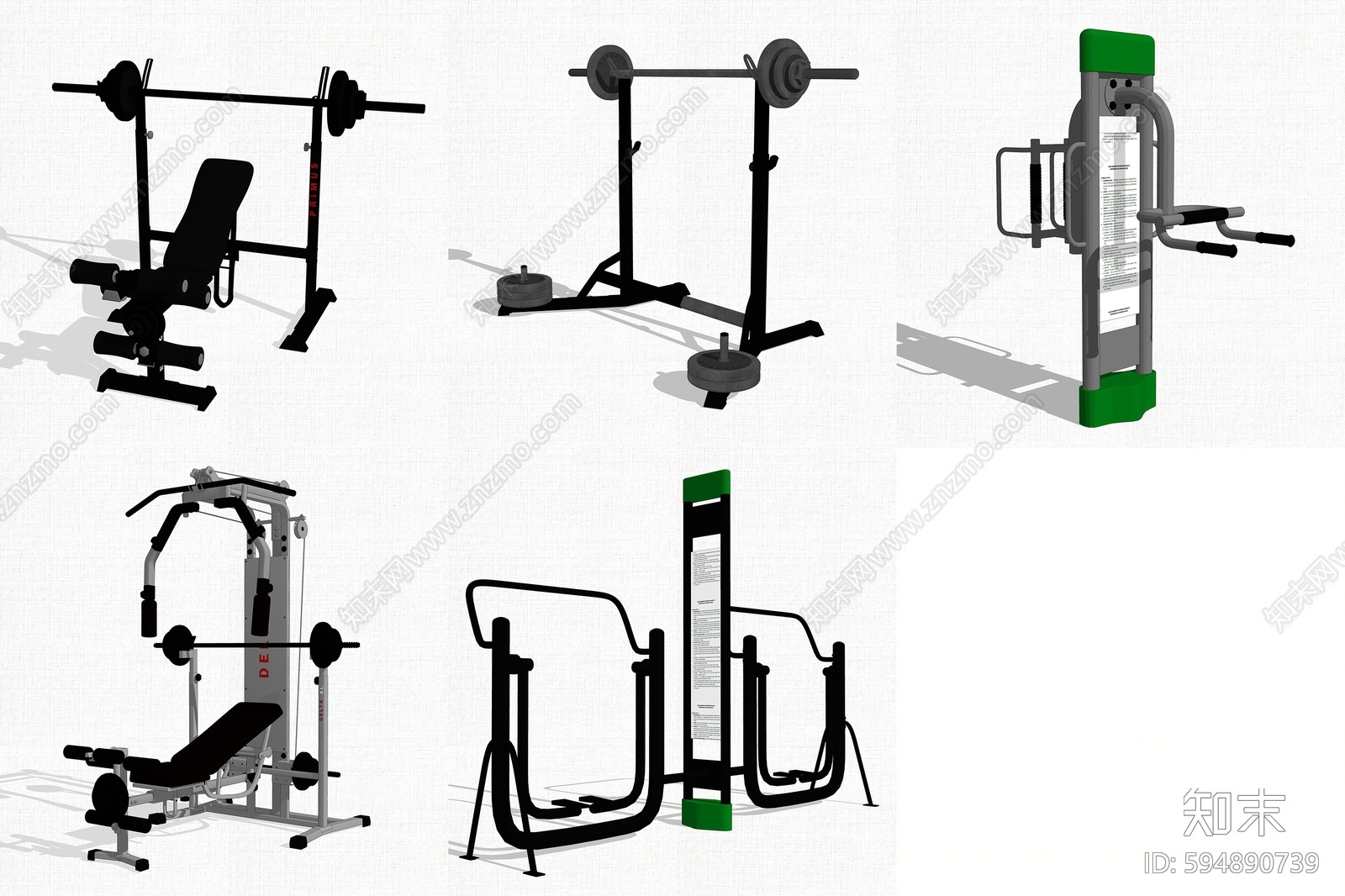 现代健身器材SU模型下载【ID:594890739】