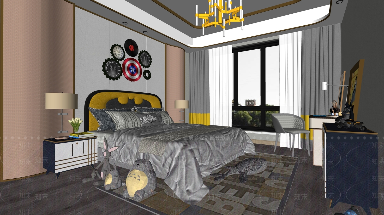 现代儿童房SU模型下载【ID:894893829】