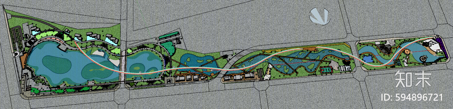 现代滨水公园景观SU模型下载【ID:594896721】