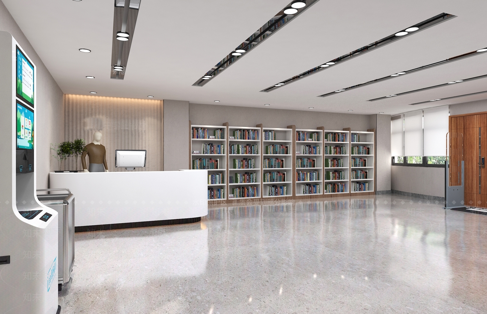 现代图书馆3D模型下载【ID:894899277】