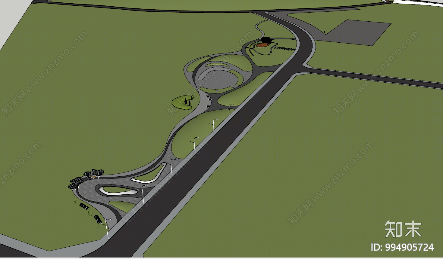 现代道路SU模型下载【ID:994905724】