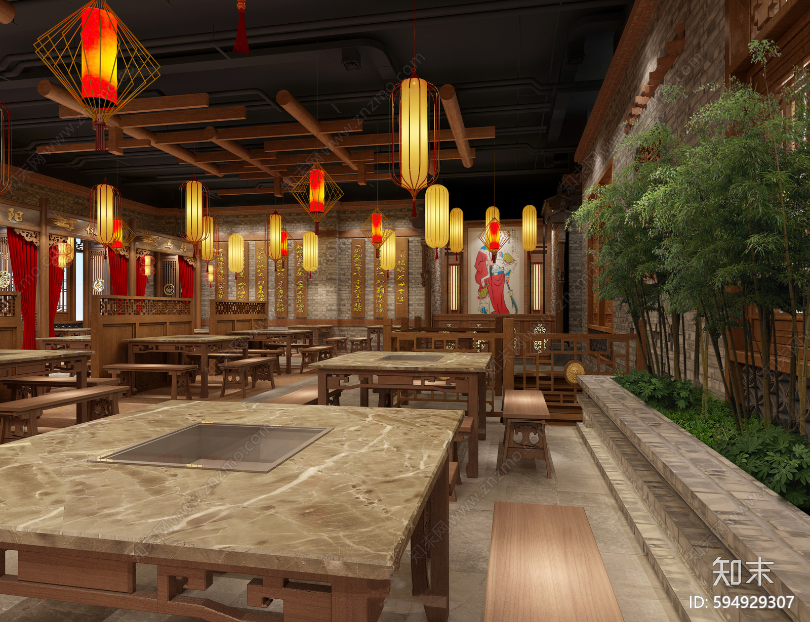 火锅店cad施工图下载【ID:594929307】