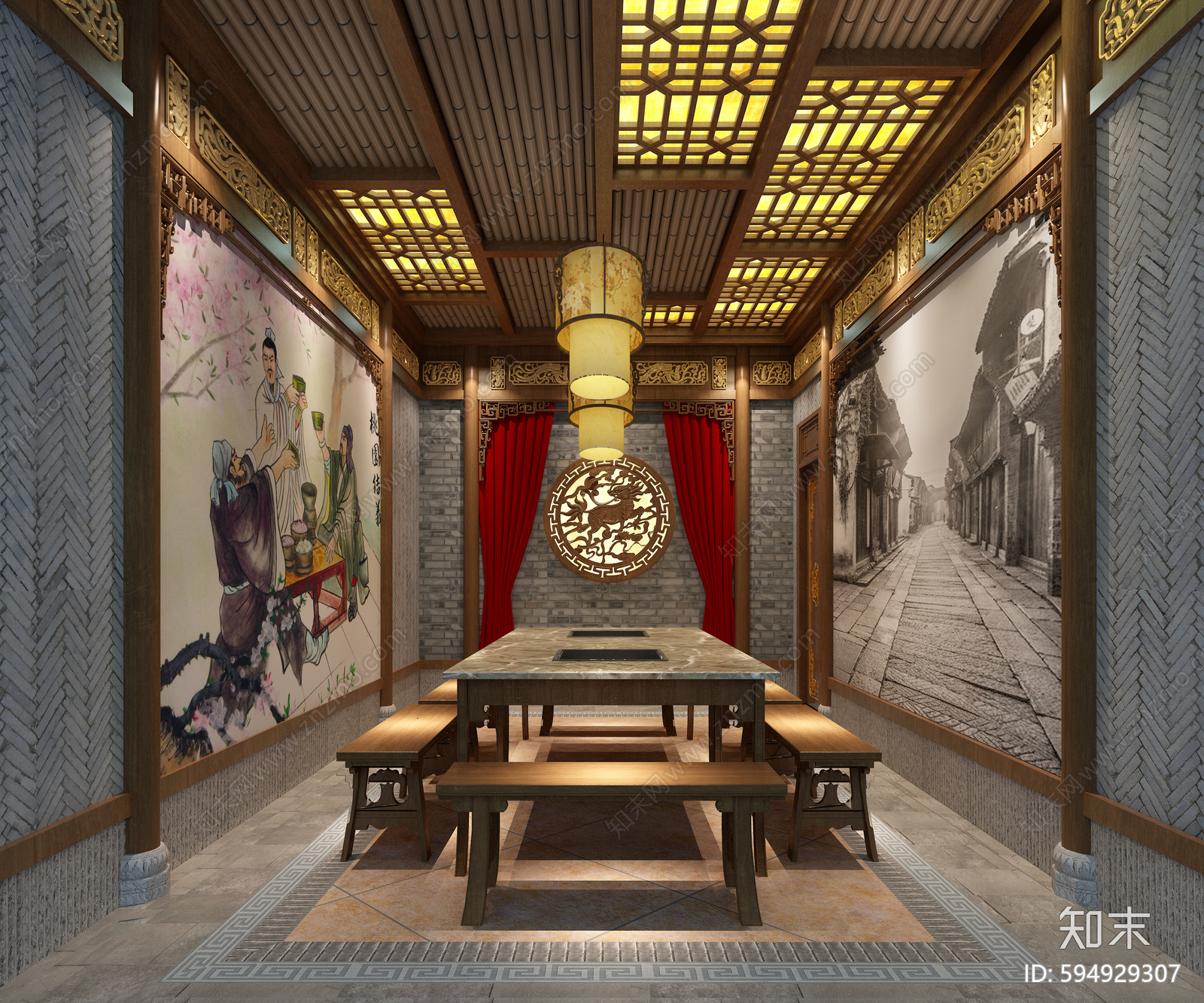 火锅店cad施工图下载【ID:594929307】