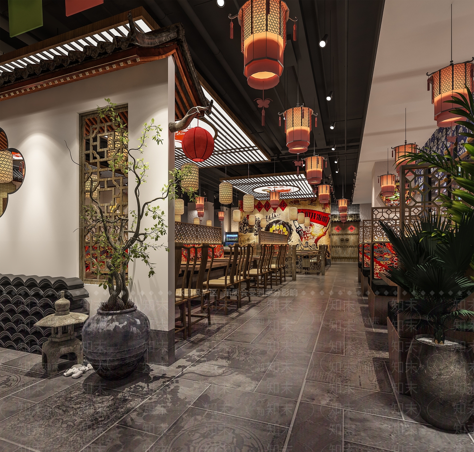 中式火锅店3D模型下载【ID:394942221】